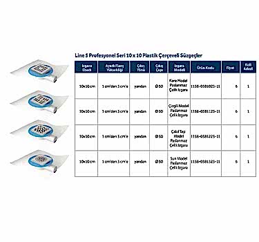 PROFESYONEL SERİ 10x10 PLASTİK ÇERÇEVELİ SÜZGEÇLER